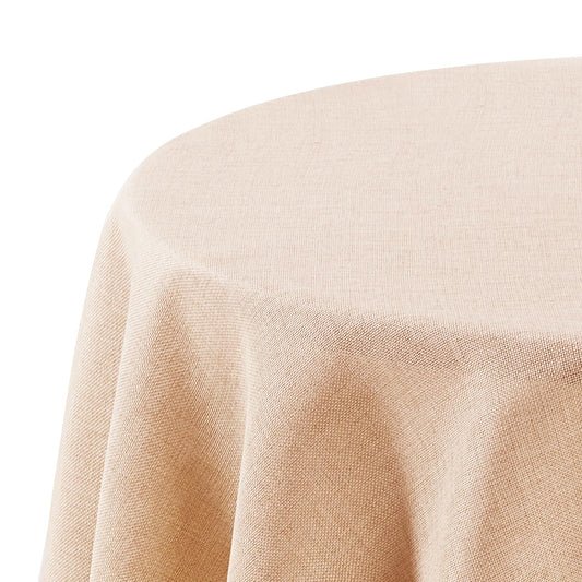 Deconovo Water Resistant Tablecloth with Lotus Effect, Linen Look Table Cover, Round, 140cm, Light Pink, 1 Piece