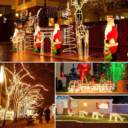 HOUSEPROFI 20M 400LED Light Hose Outdoor, String Lights Powered by Electricity Warm White, IP44 Waterproof & Dimmable with Remote Control, Perfect for Garden, Balcony & Christmas Decor, Ø5mm