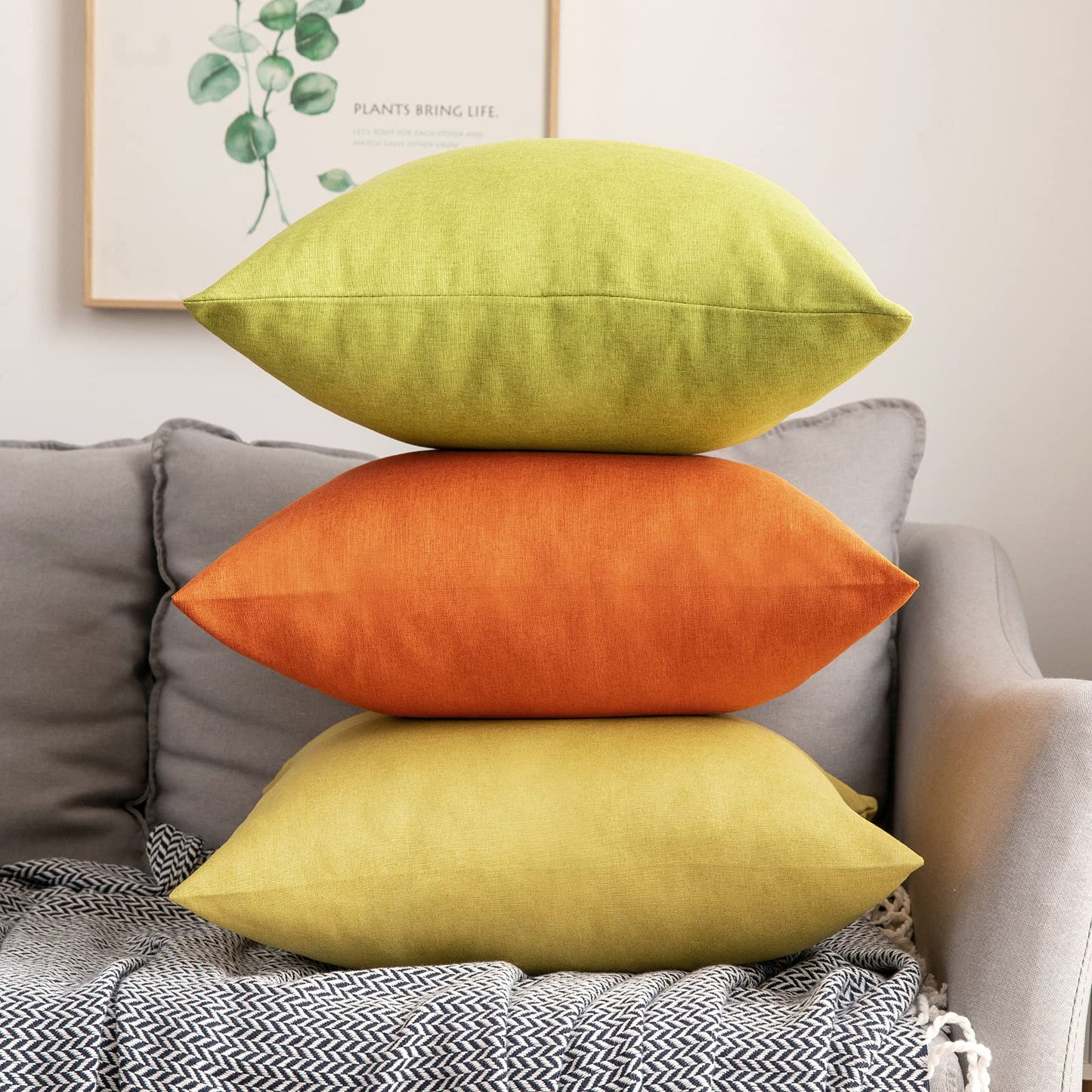 MIULEE 2-pack Waterproof Pillow Cover Outdoor Throw Pillow Modern Decorative Cushion Covers Decorative Pillow Case Decor for Garden Sofa Living Room Bed 45x45 cm Orange