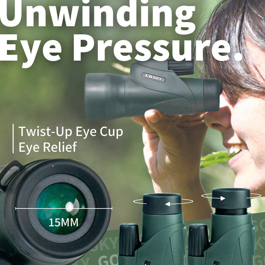Gosky Monocular Telescope, Piper 12x55 High Definition Monocular for adults with BAK4 prism and FMC lens, lightweight, compact with smartphone adapter, suitable for bird watching.