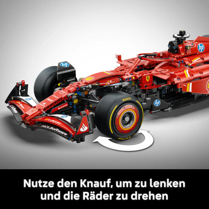 LEGO Technic Ferrari SF-24 F1 race car - adult model car - Formula 1 collectible set - V6 engine, gearbox, steering, and DRS in 1:8 scale - Gift for motorsport & race car fans 42207