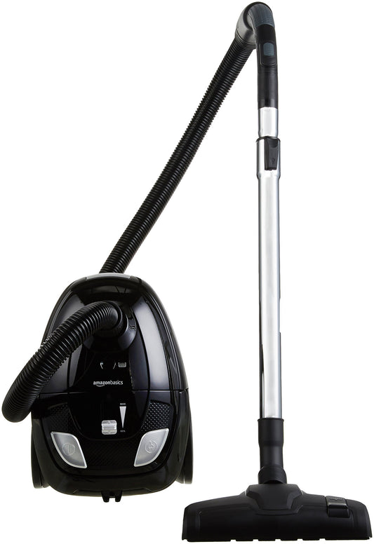 Amazon Basics Bagged Vacuum Cleaner - VCB35B15C-1J7W-70, powerful, compact, and lightweight, for hard floors and carpets, HEPA filter, 700W, 1.5L, EU, Black