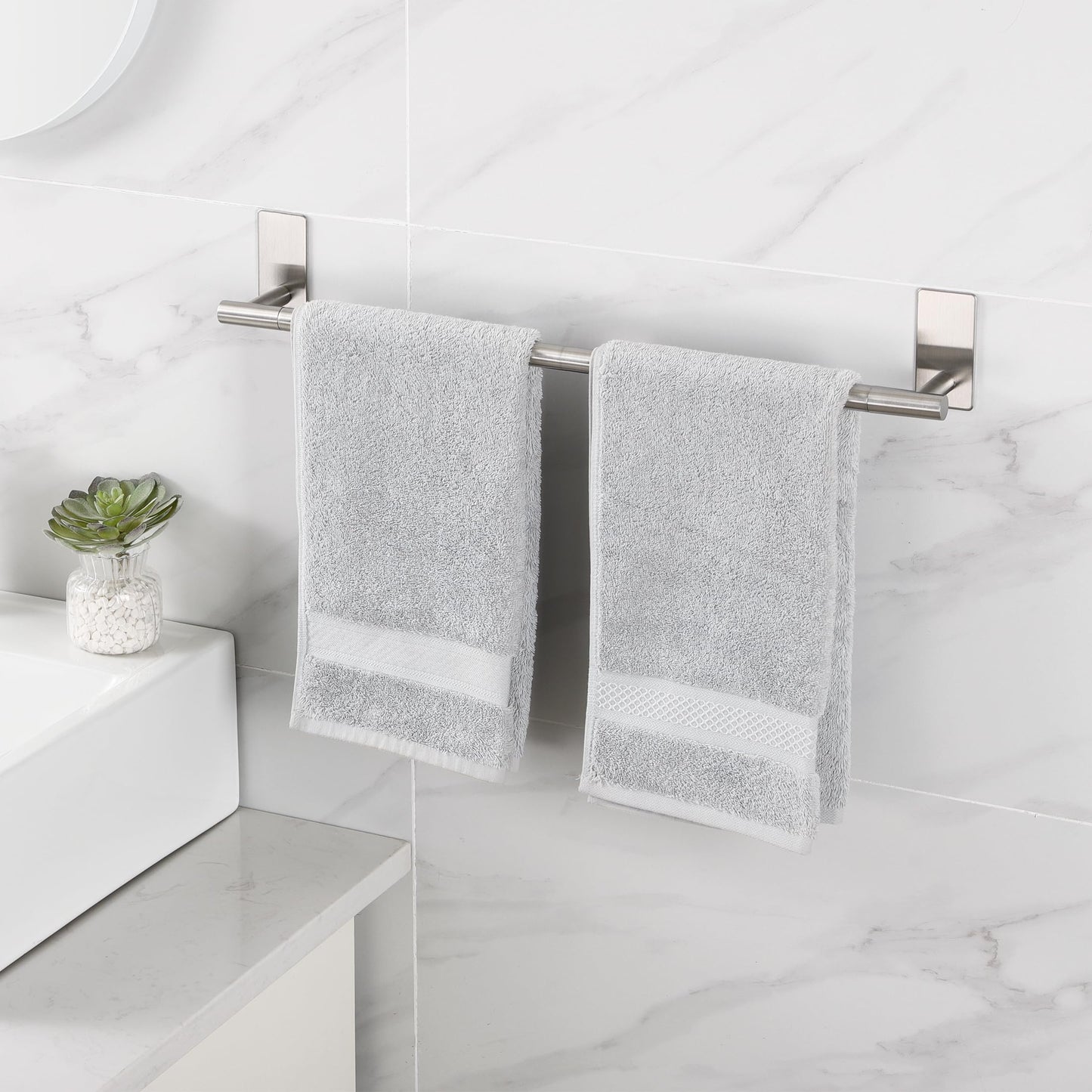 KES Towel Holder Without Drilling 60CM Towel Bar Stainless Steel SUS304 Self Adhesive Towel Rack Bathroom Brushed, BTH7300S60-2