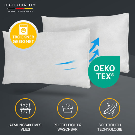LILENO HOME 4 pack pillow filling 70x90 cm - 40°C washable inner cushion suitable for allergy sufferers - Polyester pillow insert for couch pillows, sofa pillows, throw pillows, and bed pillows.