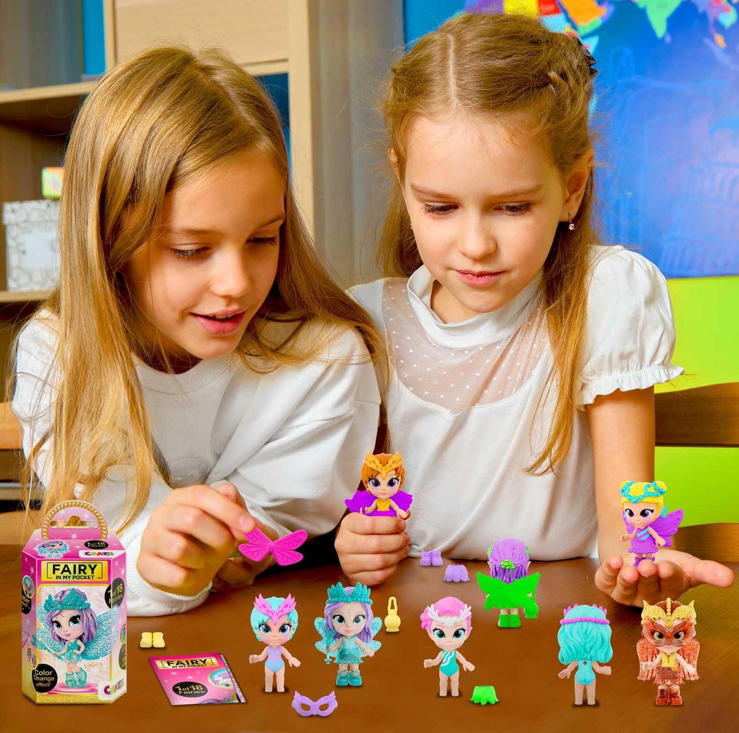 CRAZE Fairy In My Pocket complete counter display | 16 piece set fairy dolls with wings, 16x fairy figures for collecting with special effects, tooth fairy gifts girls.