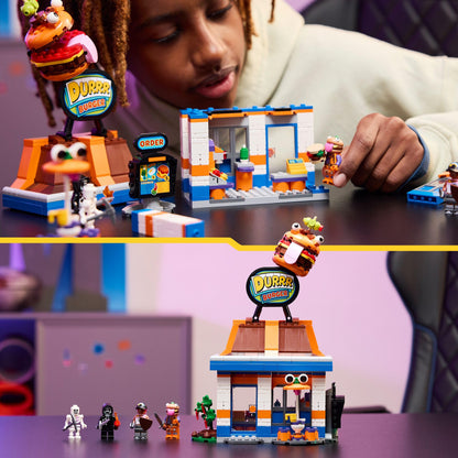 LEGO Fortnite Durrr Burger Restaurant - Gaming toy with Beach Bomber, Beef Boss, Sludge, and ONE Skeleton Minifigures - Collectible gamer gift for boys and girls 10+ years old - 77076