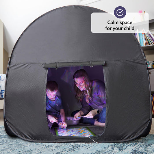Sensory tent for children to play and relax| Aid for autism, SPD, anxiety, lack of concentration| Dark pop-up cave for autistic children| for home or school| Double