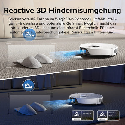 roborock S8 robot vacuum with dual brush & 6000Pa suction power & 3D structured light obstacle avoidance. Compatible with Alexa for pet hair. Upgrade to S7.