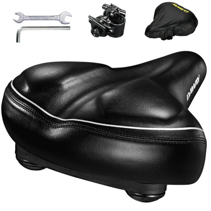 DAWAY C40i Oversized Comfortable Bike Seat City - Extra Soft Foam Padded Bicycle Saddle for Women Men Seniors, Universal Replacement Bike Seat for Exercise Bike, MTB, Ebike, City Bike, Road Bike