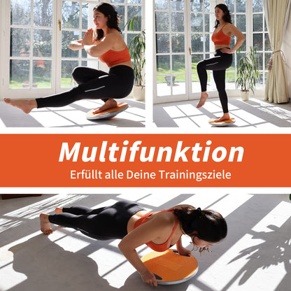 DH FitLife Balance Board, wobble board, balance pad with handles, extra large Ø 42cm, max. 200 KG, balance trainer, fitness balance board for adults & kids.