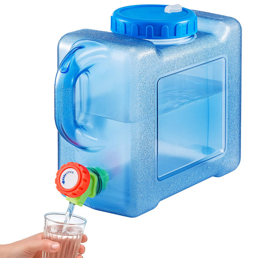 Trintion water canister with tap and screw cap water container drinking water container, water tank for hiking camping picnic caravan (5L)