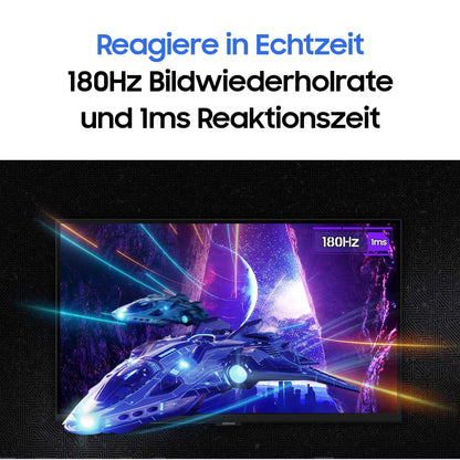 Samsung Odyssey G50D QHD Gaming Monitor, 27-inch screen with Fast IPS panel, 2560 x 1440 pixels, AMD FreeSync, 180Hz refresh rate, 1ms response time (GtG).