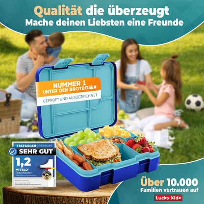 LUCKY KIDZ© lunchbox for children with compartments, Bento Box, leak-proof & BPA free, lunch box for kids, snack box, meal box, lunch boxes, lunch box, snack box, breakfast box, Bentobox
