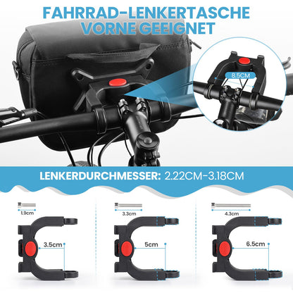 GXCROR handlebar bag for bikes 5L with adapter, phone holder, shoulder strap, quick release, water-resistant handlebar bag for urban commuters, traveling.