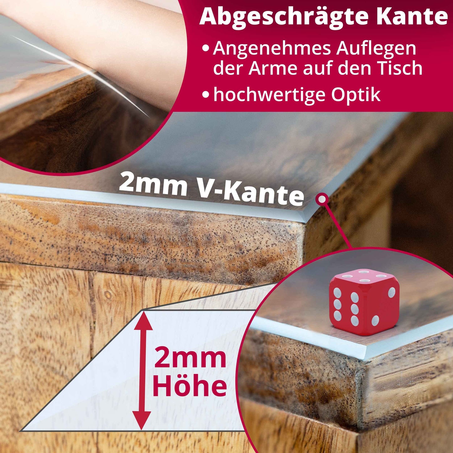2mm beveled V-edge clear table protection film, high-gloss protective film for tablecloths. Size options available. Rectangular 120 x 50 cm table cover.
