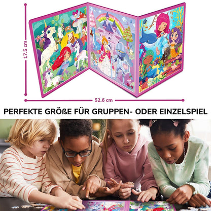 QUOKKA Magnetic Game for 2-3 years old - 36-piece puzzle activity for toddlers on planes - Princess Unicorn travel games for kids aged 3-5 - educational magnet gift for road trips.