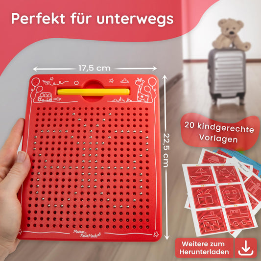 Mom's Travel Hacks Magnetic Game for Kids - Magnetic Drawing Board [Entertainment for Car Rides and Airplanes] Magic Sketchpad Magnetic Game