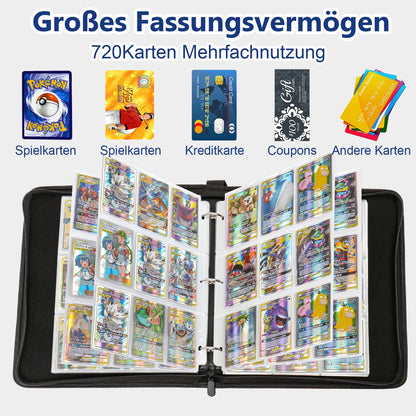 Pokemon card collector's album, 50 pages, holds up to 900 cards. Portable, waterproof PU card holder suitable for Ninjago cards.