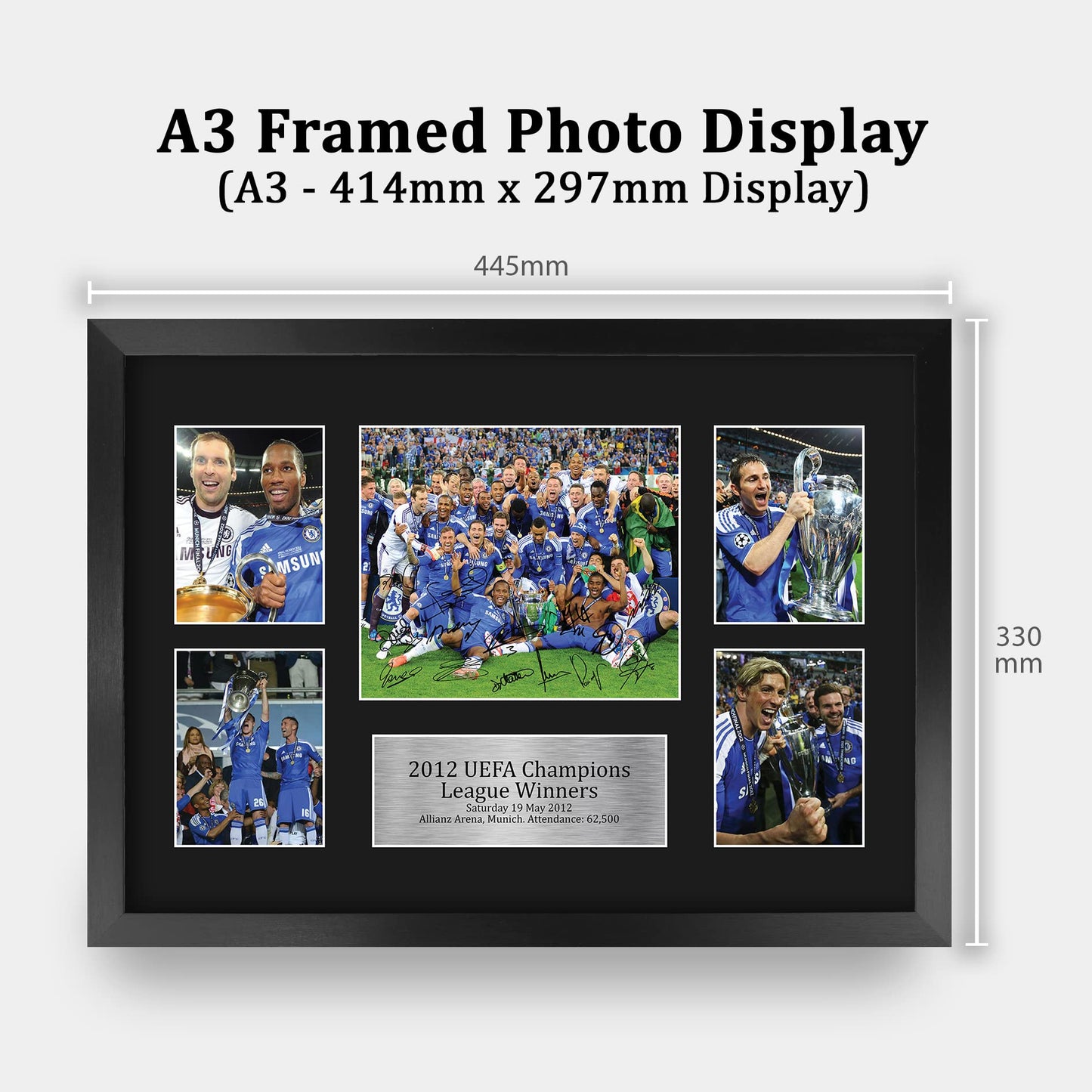 HWC Trading FR A3 Winners 2012 Printed Memorabilia Signed Autograph Photo Display For Football Fans And Supporters - A3 Framed