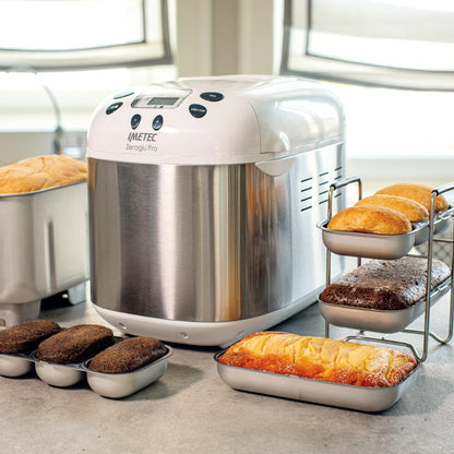 Imetec 7916 Zero-Glu Pro, device for gluten-free bread, ciabattas and rolls for celiac patients, pizza, cakes, jams, 20 programs, 2 paddles, controlled rising temperature recipe book
