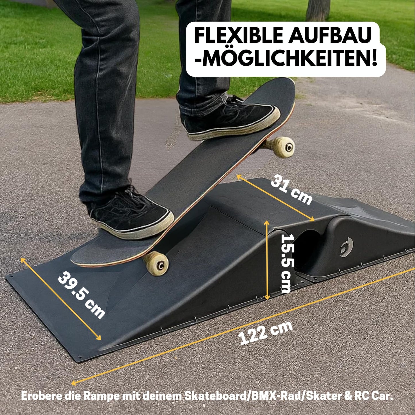 BEST SPORTING Skateboard/BMX/Skater & RC Cars Ramp Set I 3-piece Skater ramp I stable skateboard ramp I high-quality scooter ramp