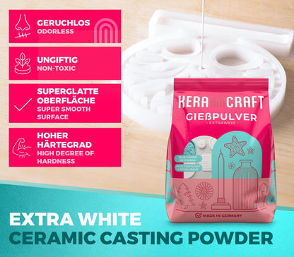 Keracraft Casting Powder white 4.5kg - White casting powder for creative projects.