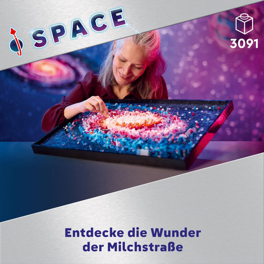 LEGO Art The Milky Way Galaxy, wall decoration, gift for space and astronomy fans, building set for adults, creative activity, solar system and constellations, wall art for the living room 31212