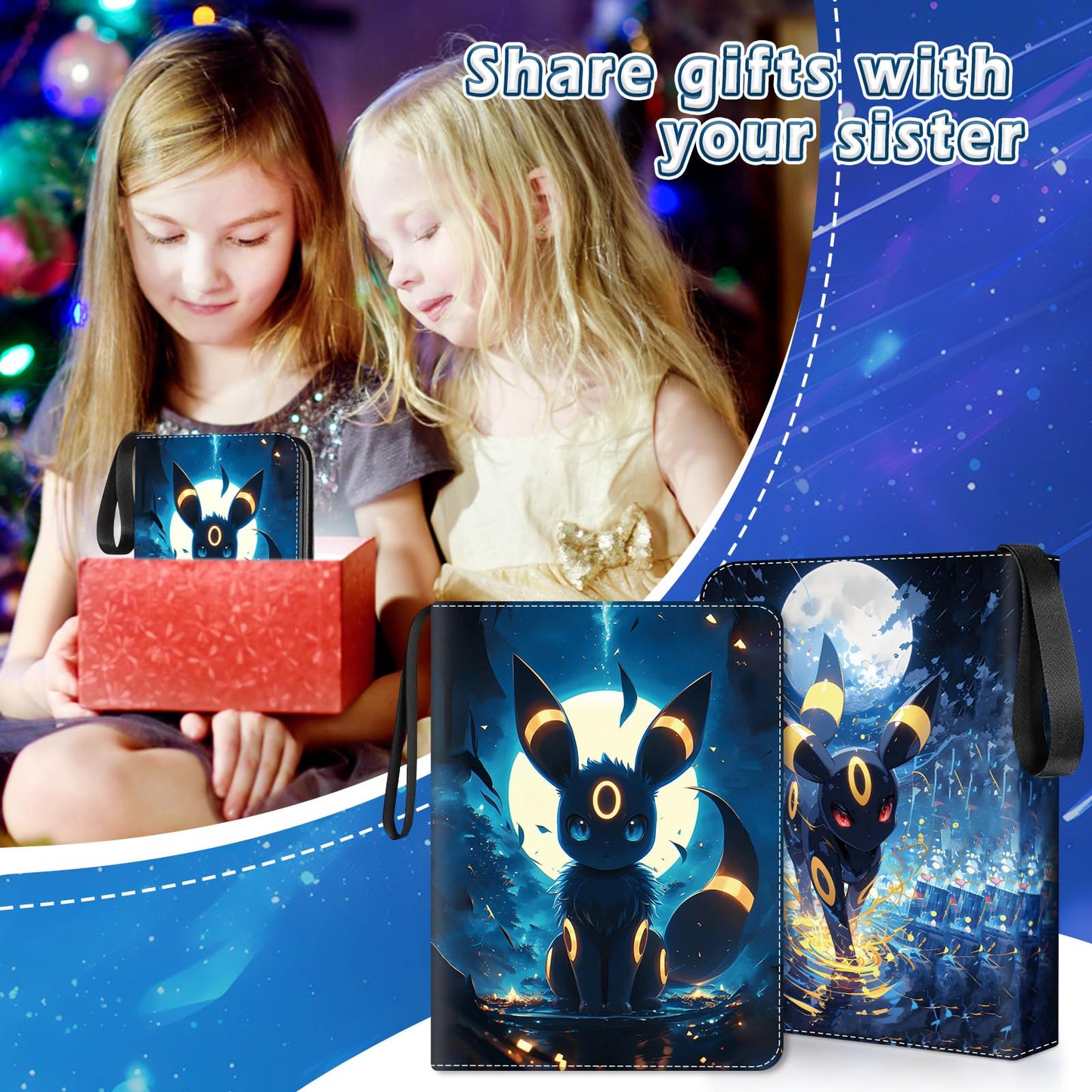Card collecting album, Portable PU trading card album, 50 pages 900 card capacity card binder, Gifts for collectors and kids.