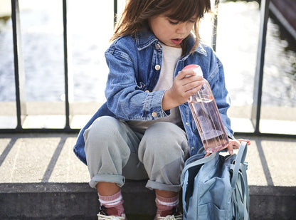 Mepal Little Dutch Pop-up Campus water bottle - Personalized kids' bottle with name - Leak-proof for school - BPA-free & dishwasher safe - 400 ml - Flowers & Butterflies