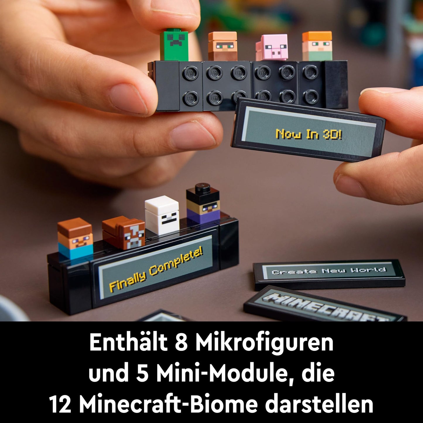 LEGO Minecraft The Crafting Box - Adult building toy - Display model with 8 figures including Steve, Alex, and Mobs - DIY decor for the living room - Minecraft gift for adults - 21265