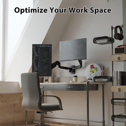 BONTEC Dual Monitor Wall Mount for 13-32 inch Screens, Height Adjustable, Swivel & Tilt, VESA 75x75/100x100, Up to 9 kg per Arm, Monitor Bracket for Office & Gaming, Gaming Accessory