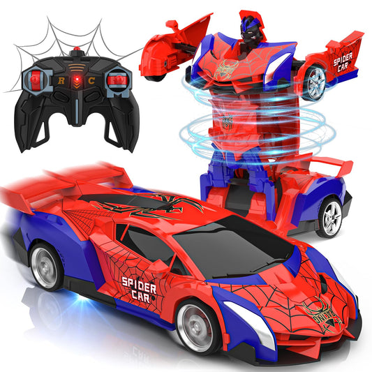 Remote Control Car Toy for 3 4 5 6 7 8+ years old Boys Girls, 2.4GHz Transformation Robot Spider RC Car with Remote Control, Christmas Birthday Gifts Kids Games for 3-12 years old.