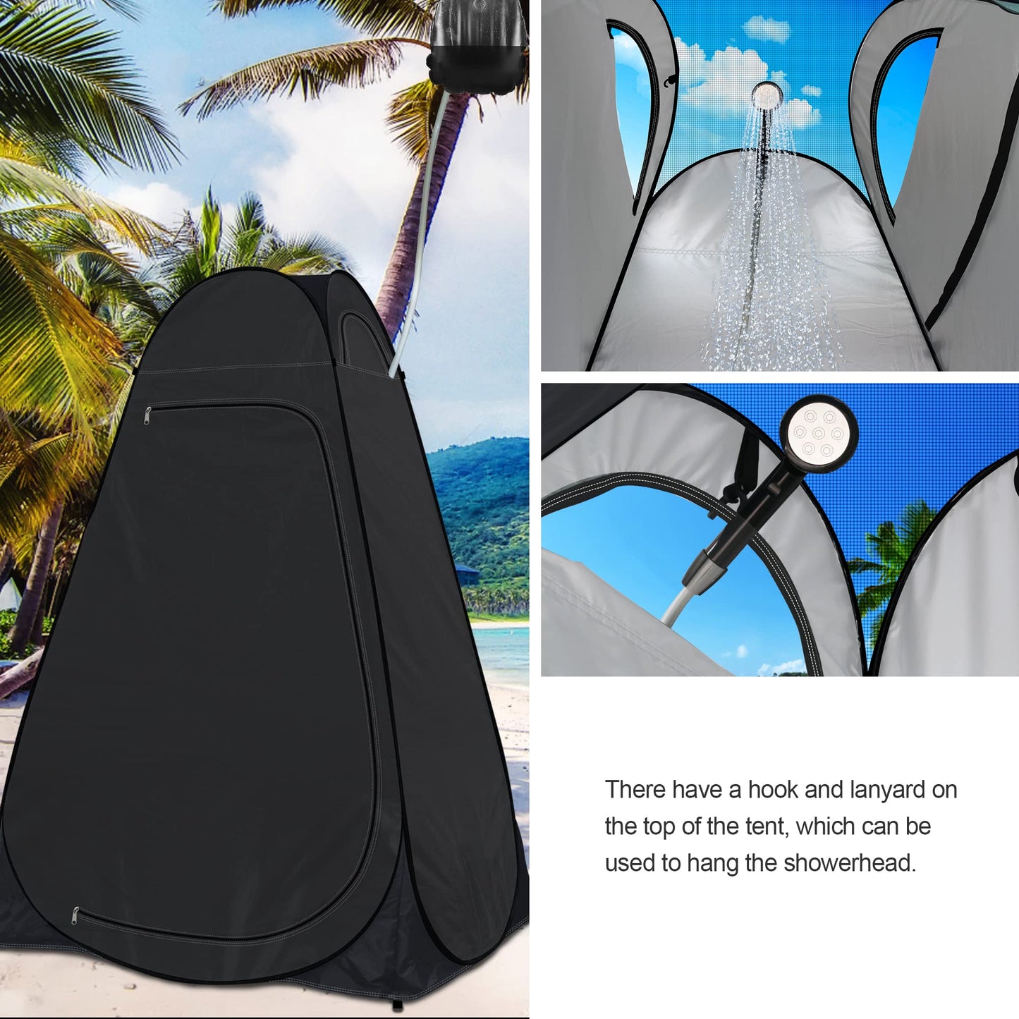 Camping toilet tent Rigloo shower tent Pop Up dressing tent Privacy toilet tent changing room portable outdoor WC tent for camping & beach, with carrying bag (UV 50+)