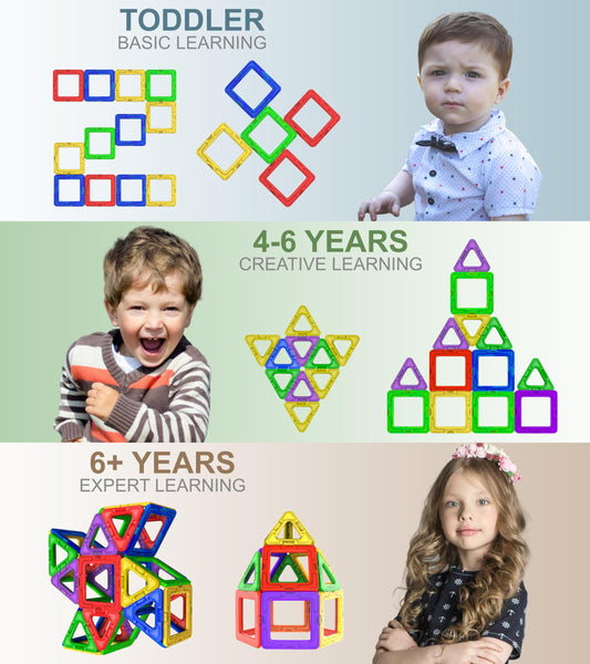 Magnetic building blocks Magnet Montessori toy for kids 40pc set Suitable for ages 3-8, ideal educational toy for boys girls gift