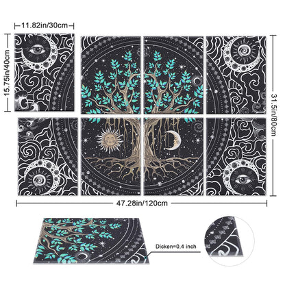 Yrendenge 8 Pack Acoustic Panels, Self-Adhesive Soundproofing Wall Panels, 30x40x0.9cm High Density Soundproofing Acoustic Panel Sound Absorber for Studio Wall Decoration (Tree Moon)