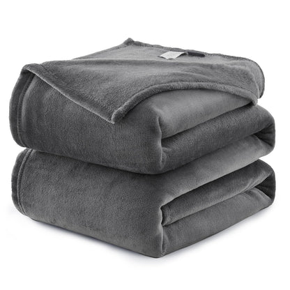 WAVVE cuddly blanket fluffy fleece blanket - sofa blanket 230x270 cm living room blanket couch blanket, gray blanket sofa light, large blanket huge sofa throw soft
