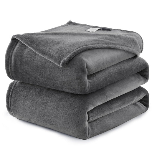 WAVVE cuddly blanket fluffy fleece blanket - sofa blanket 230x270 cm living room blanket couch blanket, gray blanket sofa light, large blanket huge sofa throw soft