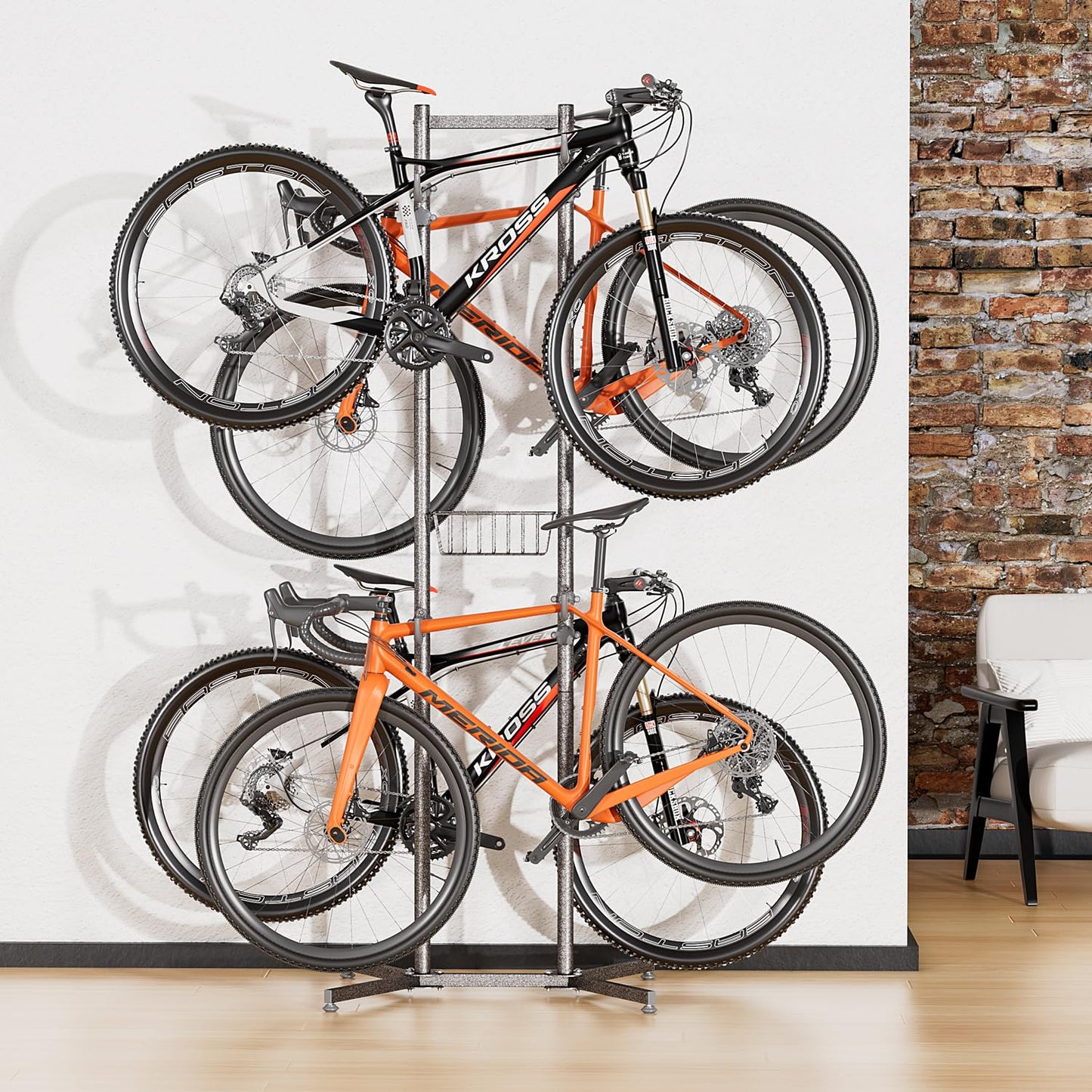 CXWXC Bike Stand Floor for 4 Bikes - Holds up to 70kg/160 pounds. Bike stand holder for indoor garage or outdoor storage.