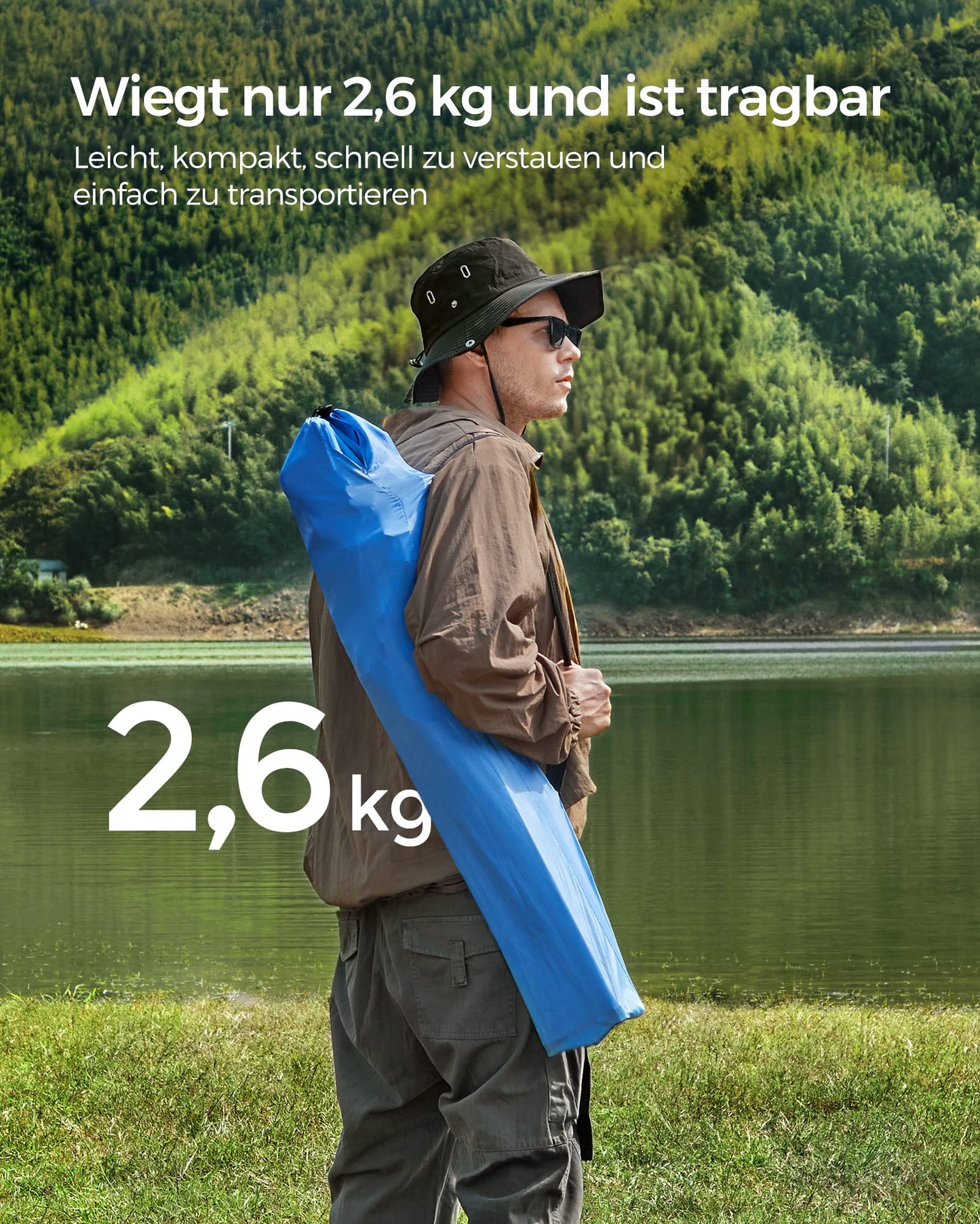 SONGMICS 2-Pack Camping Chairs, Foldable Outdoor Chairs, Fishing Chairs, High Backrest, Armrests, Cup Holder, Supports up to 150 kg, Portable for Camping, Garden, Patio, Blue GCB08BU