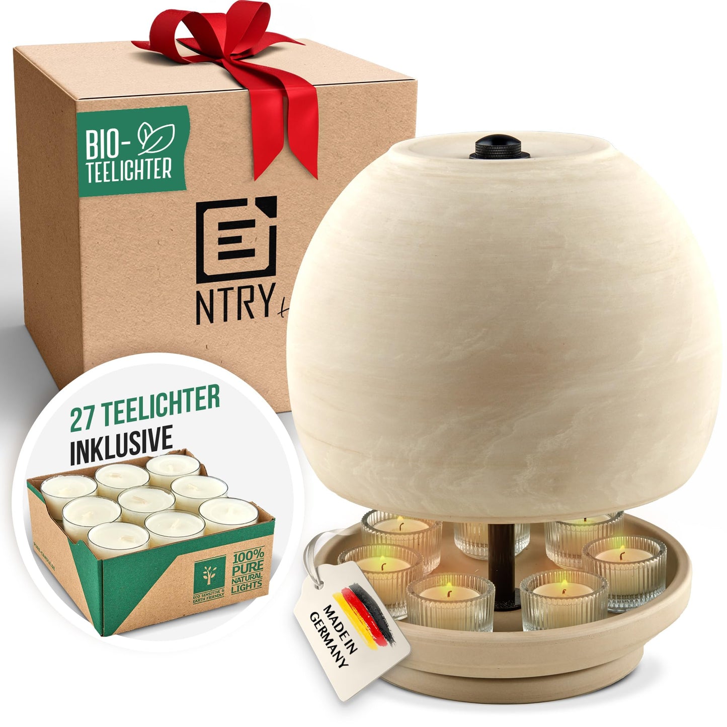 NTRY Home® CandleStove Tealight Oven - Style Moon XL Ø26 cm - Double-walled - 3 Top Heater - Tealight Heater - Tealight Warmer - Table Oven - Table Heater - Table Warmer