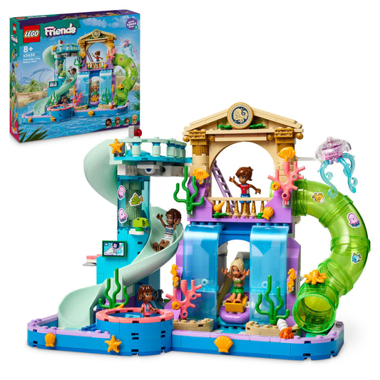 LEGO Friends Heartlake City Water Park - Kids toy with 4 minifigures - Set with 3 water slides and lots of fun summer accessories - Gift for girls and boys 8+ years - 42630