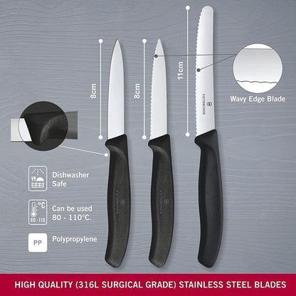 Victorinox 3-piece Vegetable Knife Set Swiss Classic - Kitchen Knife, Paring Knife - Swiss Made - MultiColor