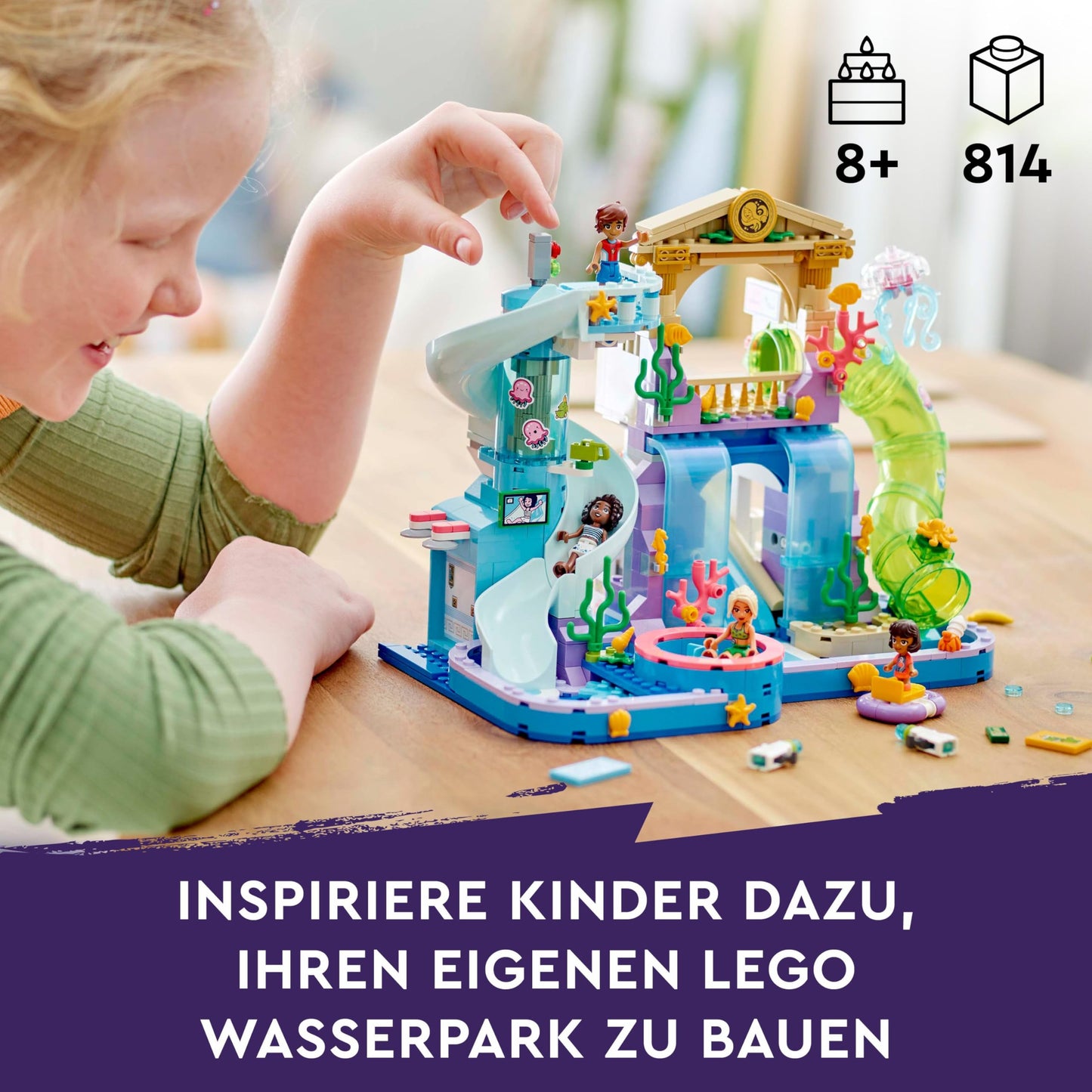 LEGO Friends Heartlake City Water Park - Kids toy with 4 minifigures - Set with 3 water slides and lots of fun summer accessories - Gift for girls and boys 8+ years - 42630