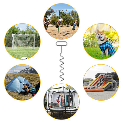 Ground anchors for trampoline, 8 pcs ground anchors with adjustable strap for trampoline, swing, gazebo.