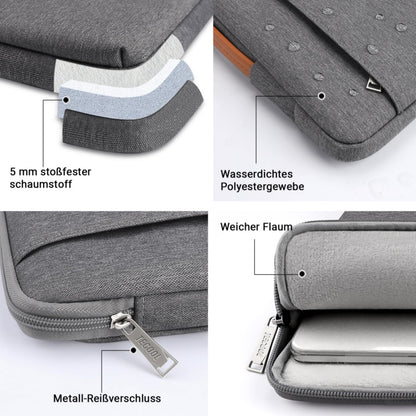 TECOOL 15.6 Inch Laptop Sleeve for 15-15.6" Laptop Notebook Lenovo Thinkpad Ideapad HP Acer Dell ASUS Chromebook, Shockproof Water-Resistant Notebook Case Cover 15 15.6, Dark Gray