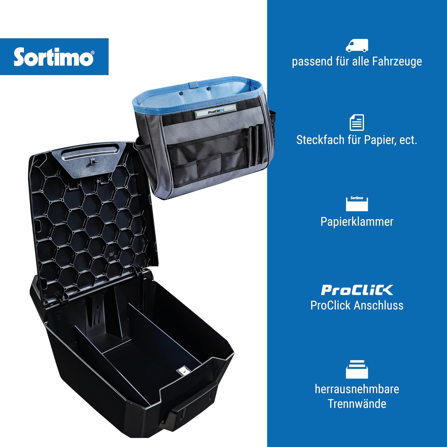 Sortimo Auto Assistant + Office Organizer - Set, Black/Blue/Gray