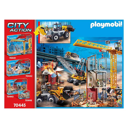 PLAYMOBIL City Action 70445 Construction Front End Loader with movable bucket and handle for kids ages 5+. Great for moving and fixing the shovel.