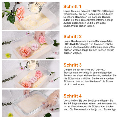 5.0 lbs Silica Gel Flower Drying Crystals, Silicate Desiccant for Drying Flowers, Reusable Flower Preservative, Color-Indicating Fine Crystals Desiccant