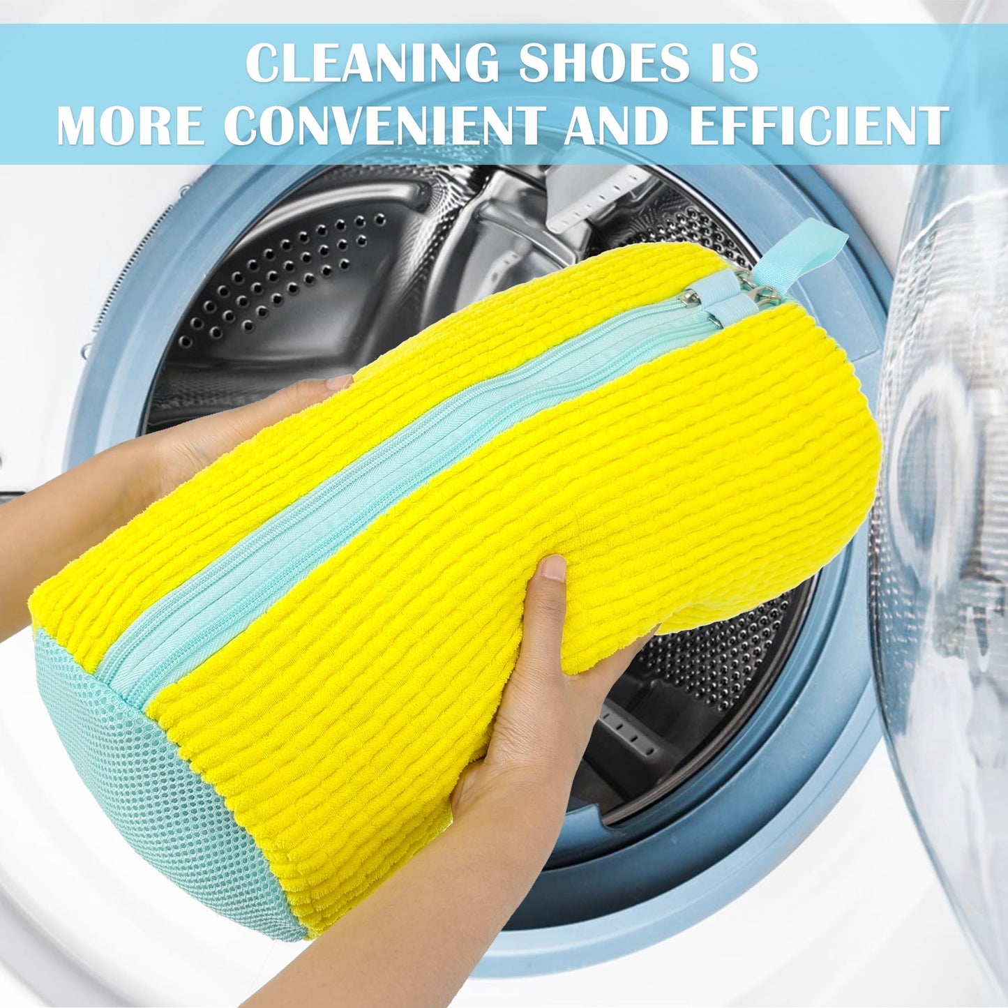 Phone Shoe Bag Washing Machine Shoe Washing Bag, Laundry Bag Shoes Laundry Bag with 360° cleaning fluff and zipper, Shoe Bag for Washing Machine and Dryer