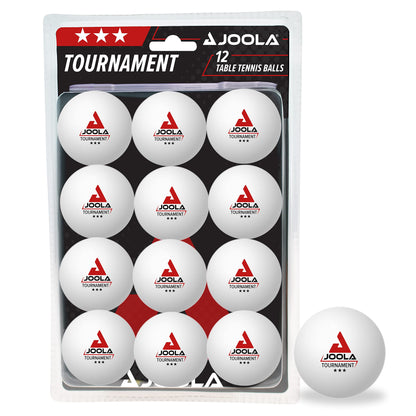 JOOLA Unisex Adult TT Case Pocket Racket Cover, Blue & Table Tennis Balls Tournament 3-Star Selected 40+mm Diameter Premium Table Tennis Training Balls White, 12 Pieces